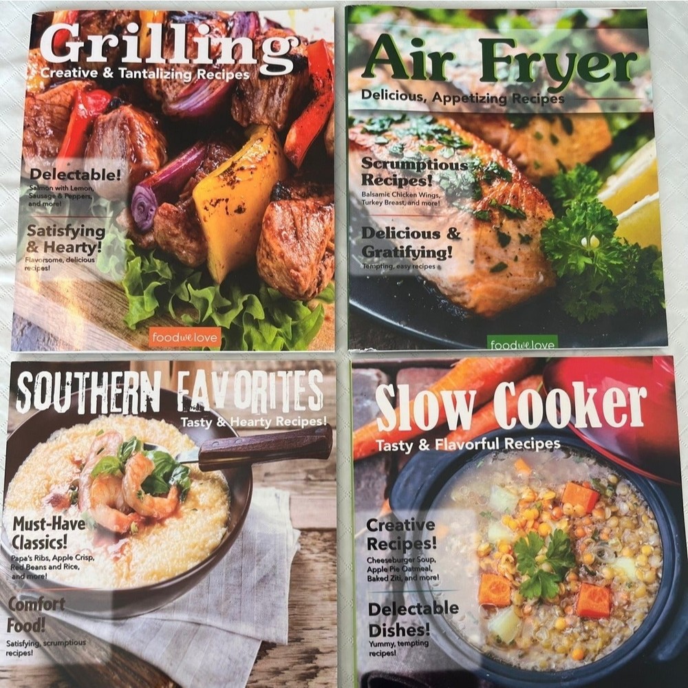 Cookbook Set Southern , Slow Cooker, Grilling, Air Fryer House Warming Starter